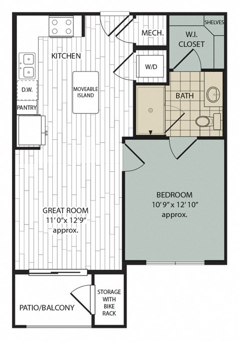 A1 Floor Plan at Arise Riverside, Austin, 78741